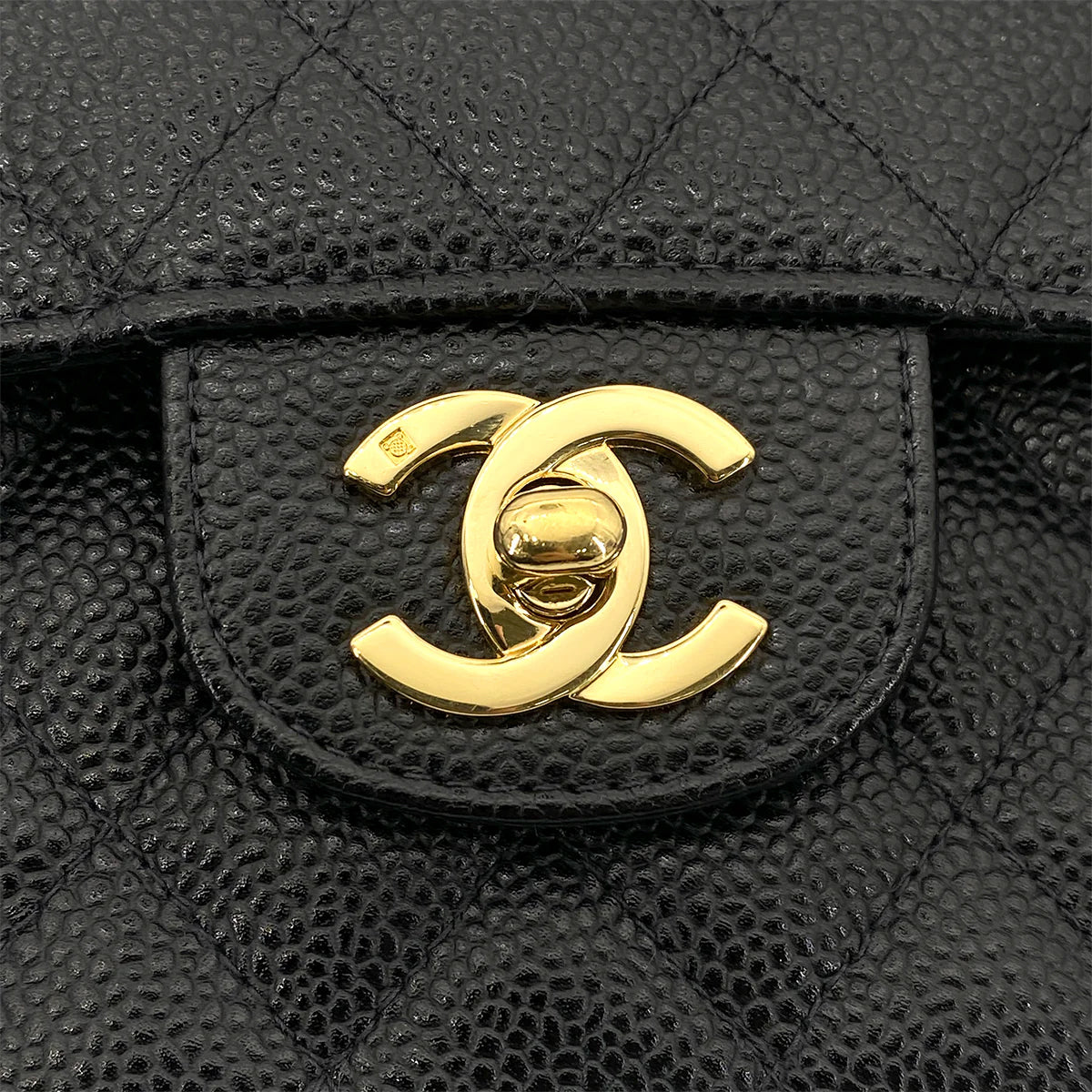 CHANEL VINTAGE CLASSIC FLAP MEDIUM CHAIN SHOULDER BAG BLACK CAVIAR SKIN 90261318