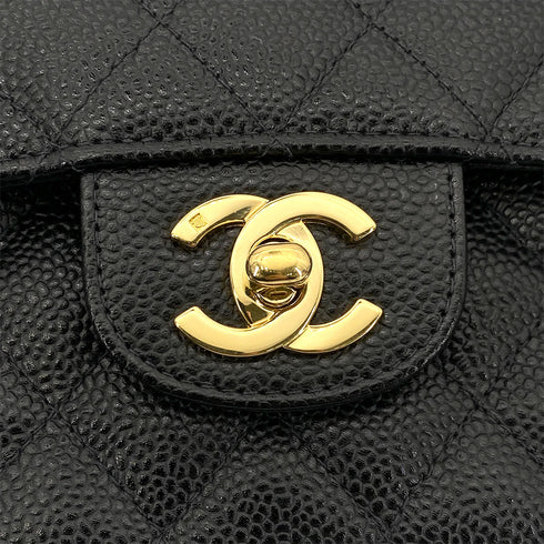 CHANEL VINTAGE CLASSIC FLAP MEDIUM CHAIN SHOULDER BAG BLACK CAVIAR SKIN 90261318 - PURPOSE