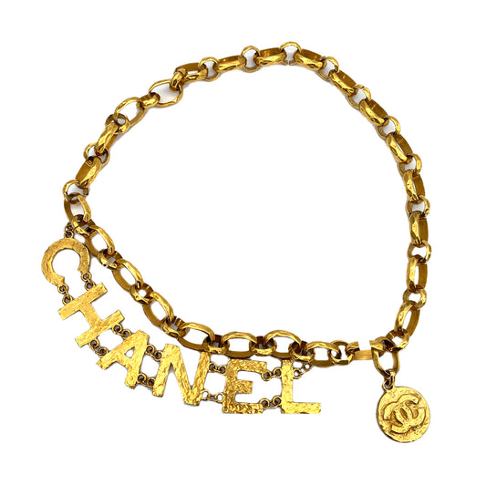 CHANEL VINTAGE CHAIN BELT CHANEL LOGO COCOMARK  ACCESSORY 93P 90261322