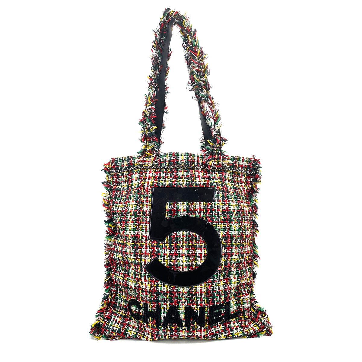 CHANEL TOTE BAG MULTI COLOR TWEED FIVE LOGO 90261325