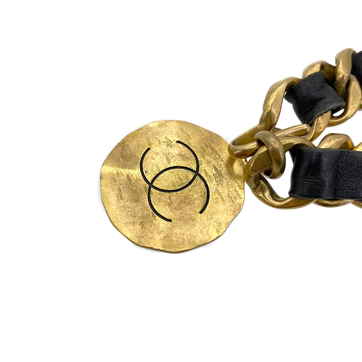 CHANEL VINTAGE CHAIN BELT LEATHER COCOMARK ACCESSORY 90261331