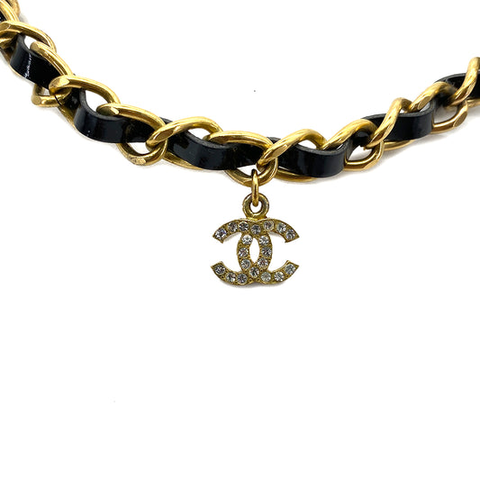 CHANEL VINTAGE NECKLACE CHOKER COCOMARK RHINESTONE ACCESSORY 95P 90261332
