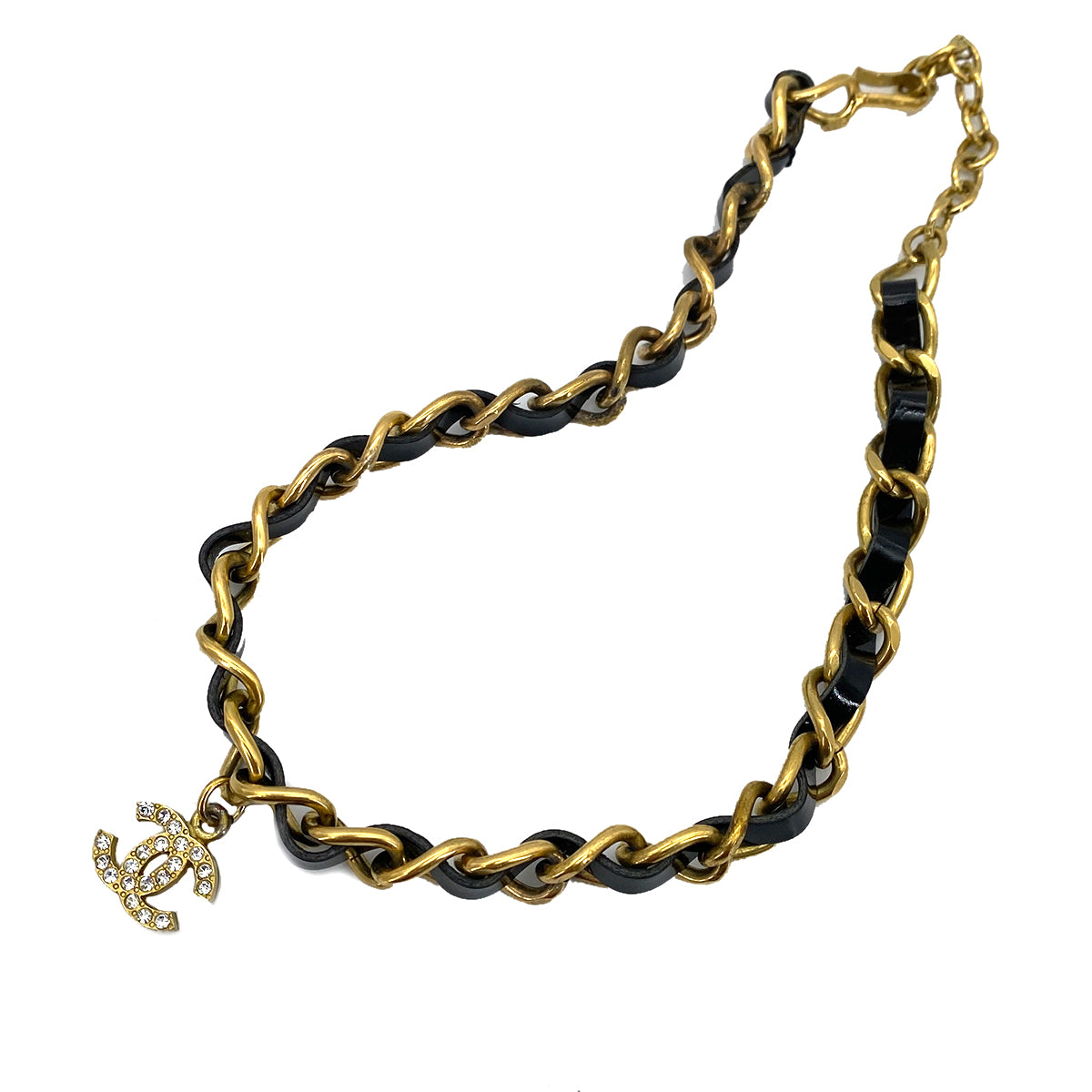 CHANEL VINTAGE NECKLACE CHOKER COCOMARK RHINESTONE ACCESSORY 95P 90261332