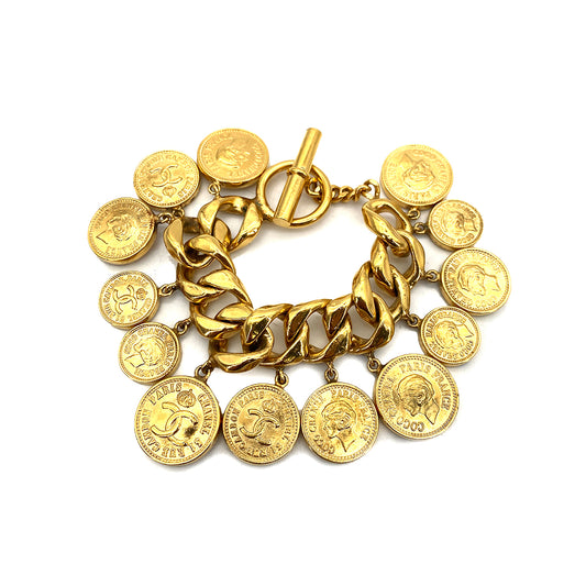 CHANEL VINTAGE BRACELET COIN MOTIF ACCESSORY 90261350