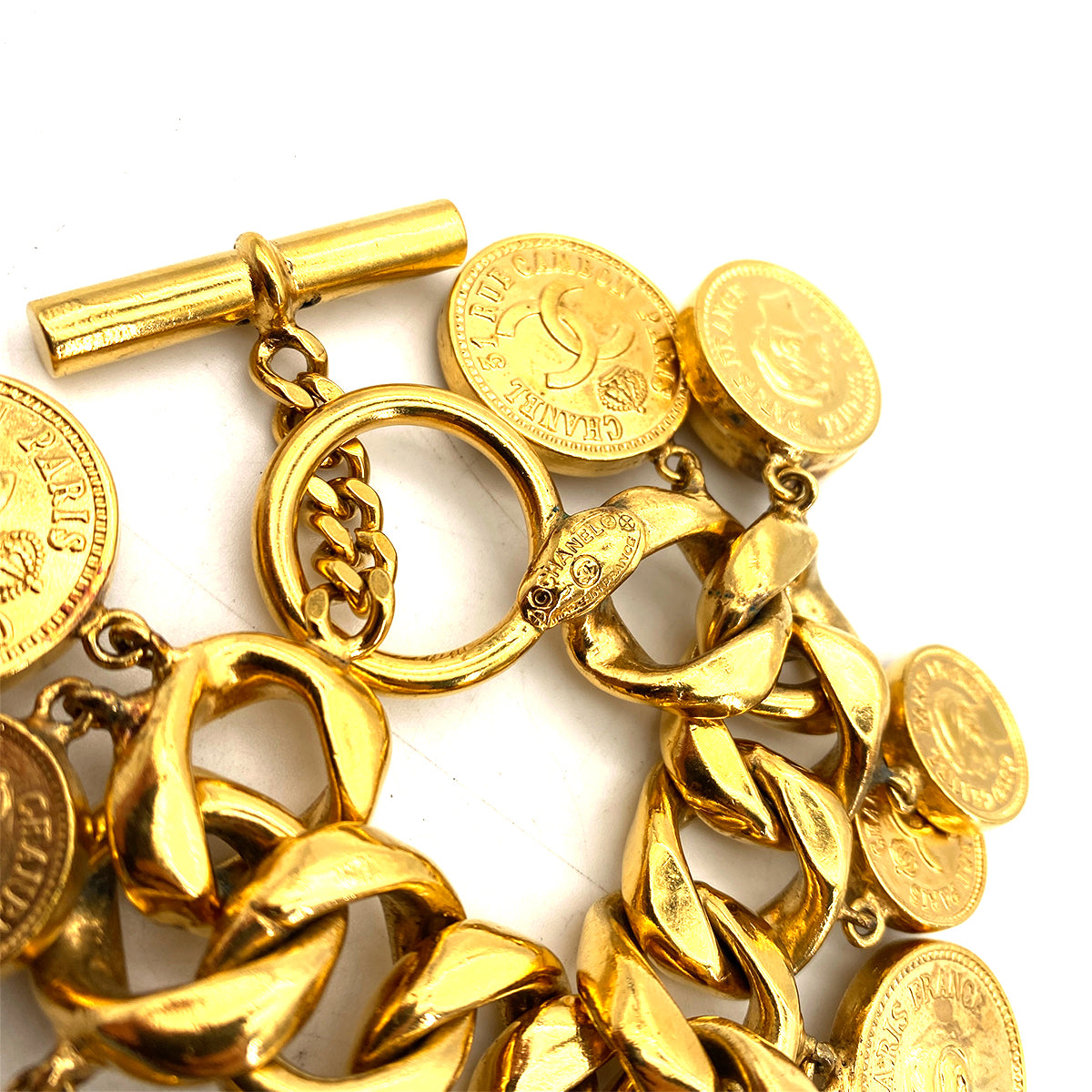 CHANEL VINTAGE BRACELET COIN MOTIF ACCESSORY 90261350