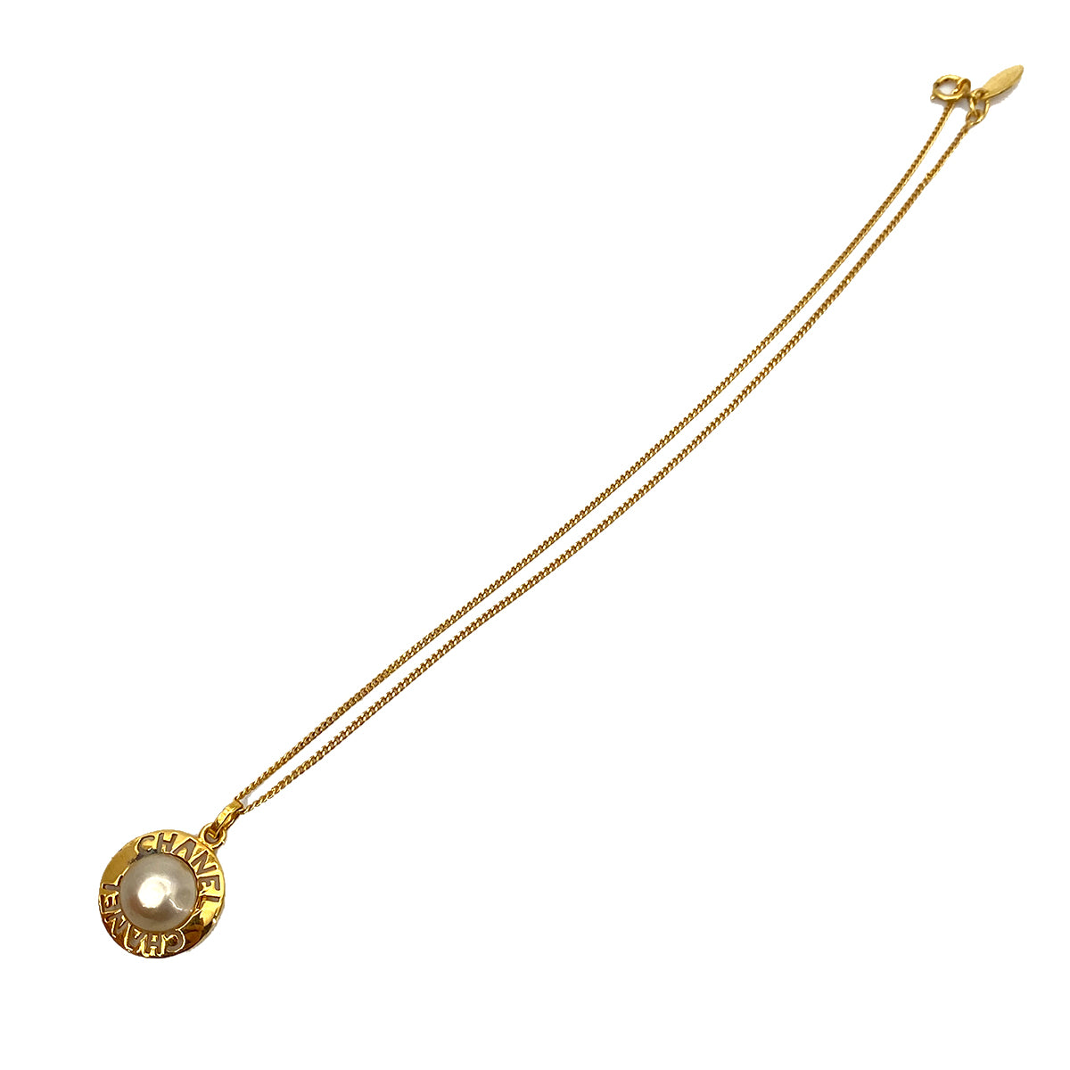 CHANEL VINTAGE NECKLACE LOGO FAKE PEARL ACCESSORY 90261353