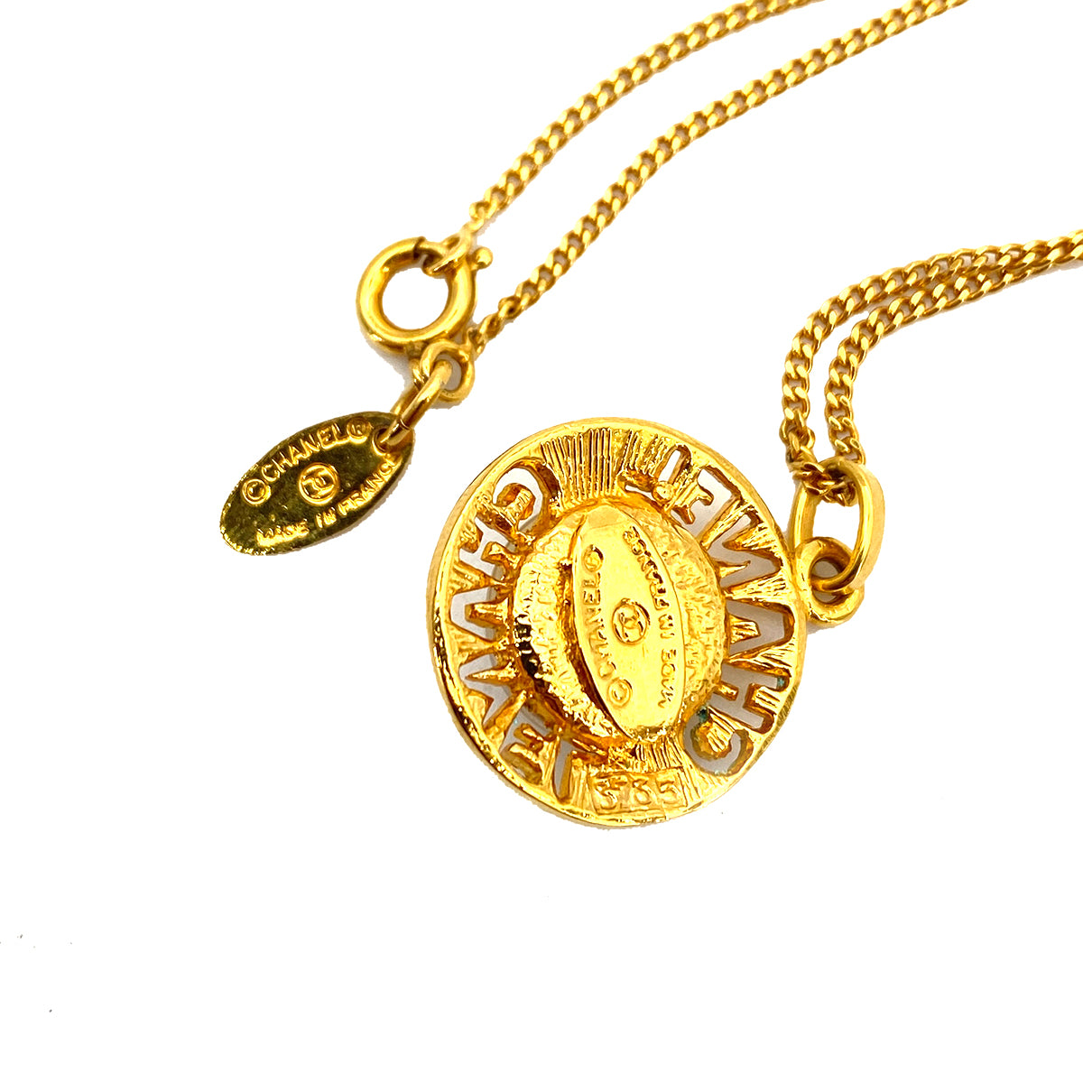 CHANEL VINTAGE NECKLACE LOGO FAKE PEARL ACCESSORY 90261353