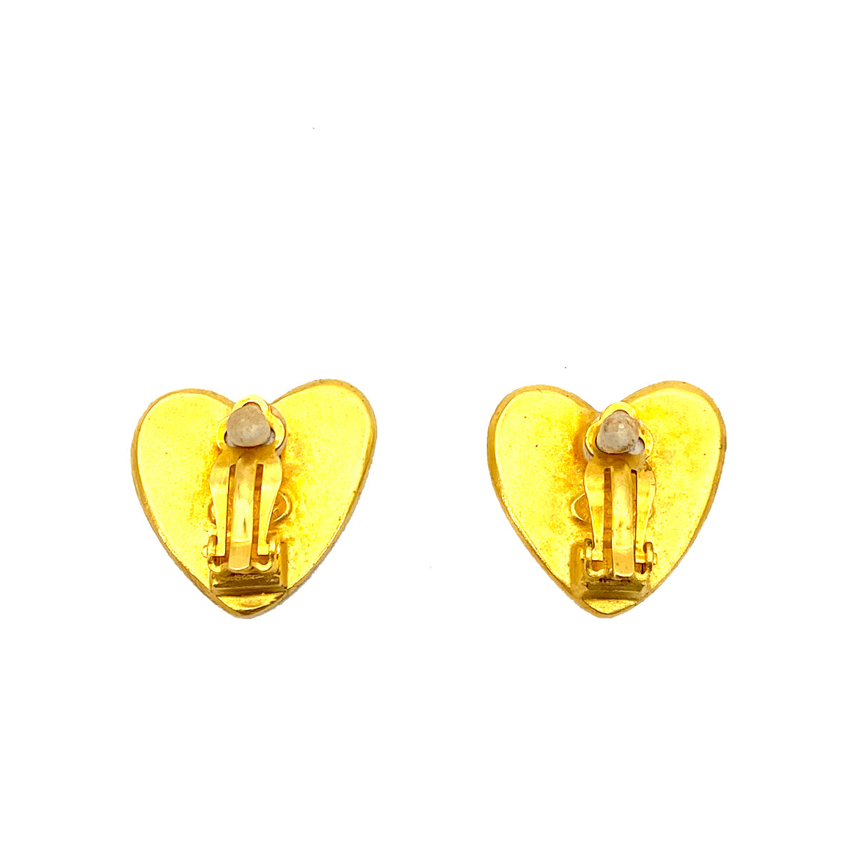 CHANEL VINTAGE EARRINGS HEART COCOMARK ACCESSORY 95P 90261358