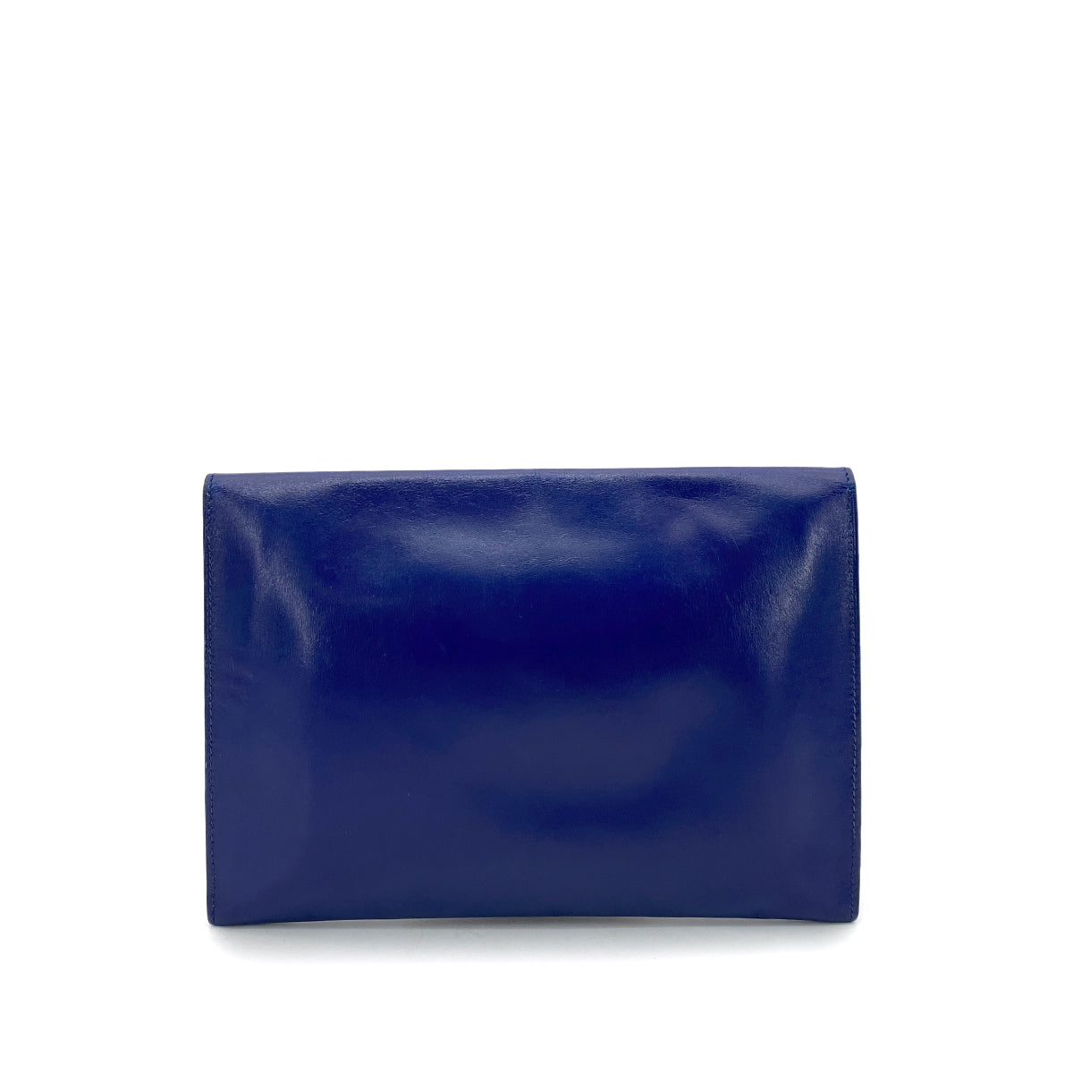 HERMES POCHETTE RIO CLUTCH BAG BLUE BOX CALF 〇T 90261518