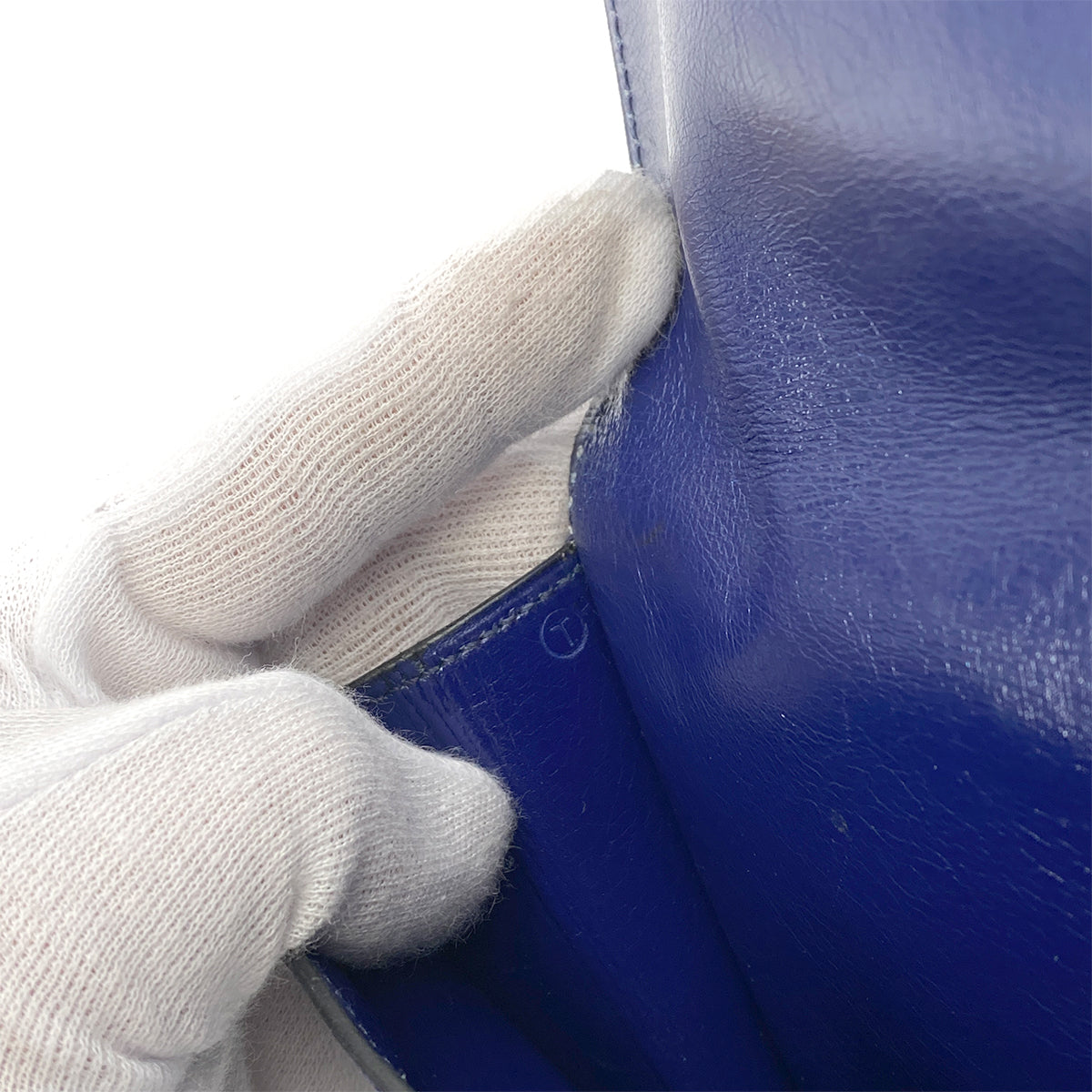 HERMES POCHETTE RIO CLUTCH BAG BLUE BOX CALF 〇T 90261518