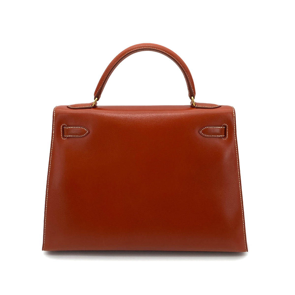 HERMES KELLY 32 SELLIER BRIQUE BOXCALF HAND SHOULDER BAG □B GHW 90261523