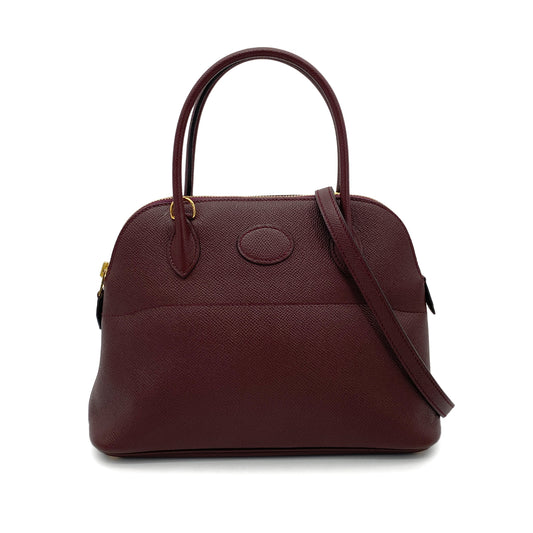 HERMES BOLIDE 27 PRUNE EPSOM HAND SHOULDER BAG A GHW 90261524