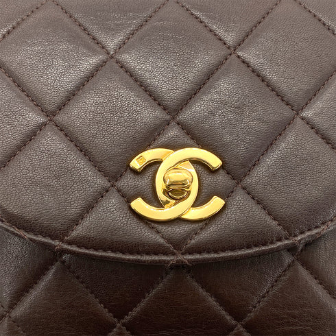 CHANEL VINTAGE DUMA CHAIN BACKPACK DARK BROWN LAMB SKIN 90261541 - PURPOSE