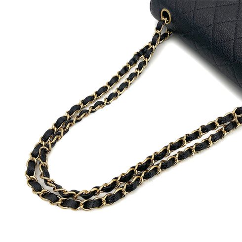 CHANEL VINTAGE CLASSIC FLAP SMALL CHAIN SHOULDER BAG BLACK CAVIAR SKIN GHW 90261547 - PURPOSE