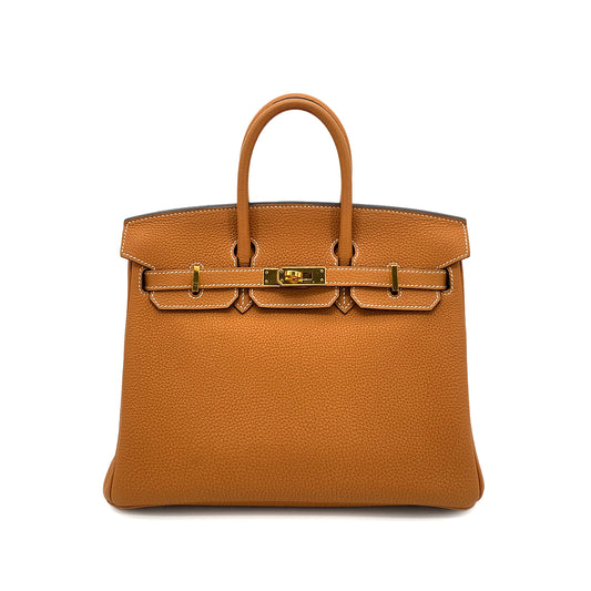 HERMES BIRKIN 25 TOFFEE TOGO HAND BAG C GHW 90261549
