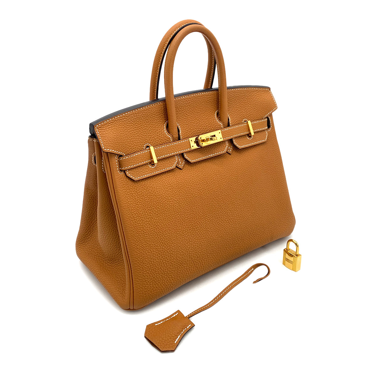 HERMES BIRKIN 25 TOFFEE TOGO HAND BAG C GHW 90261549