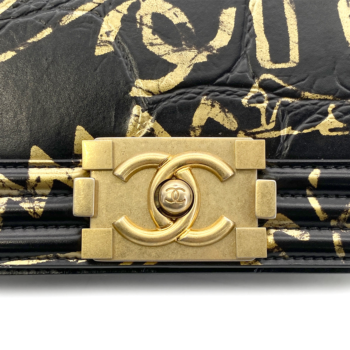 CHANEL BOY CHANEL MINI CHAIN SHOULDER BAG BLACK LEATHER 90261555