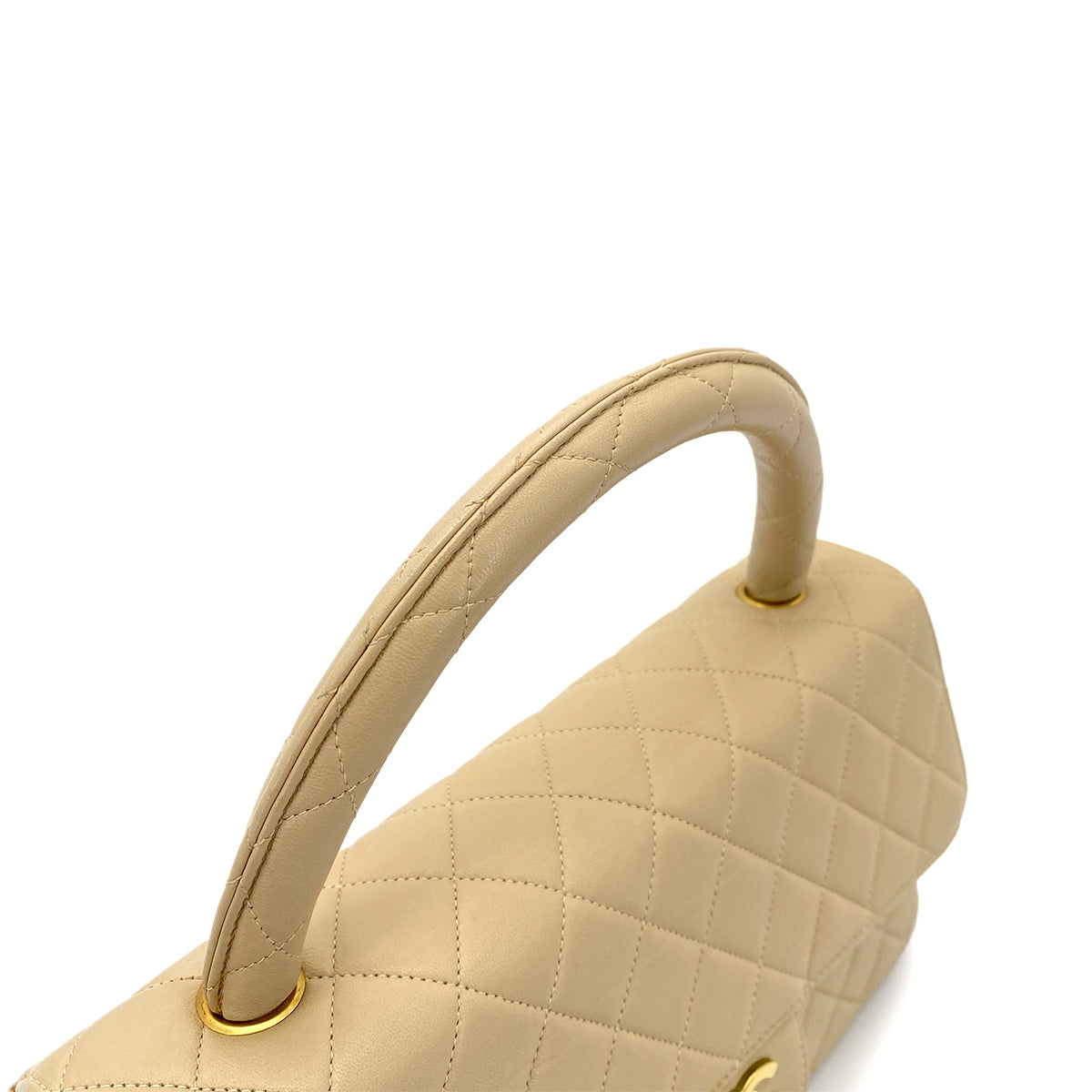 CHANEL VINTAGE PARENT-CHILD BAG PARENT ONLY BEIGE LAMB SKIN 90257491