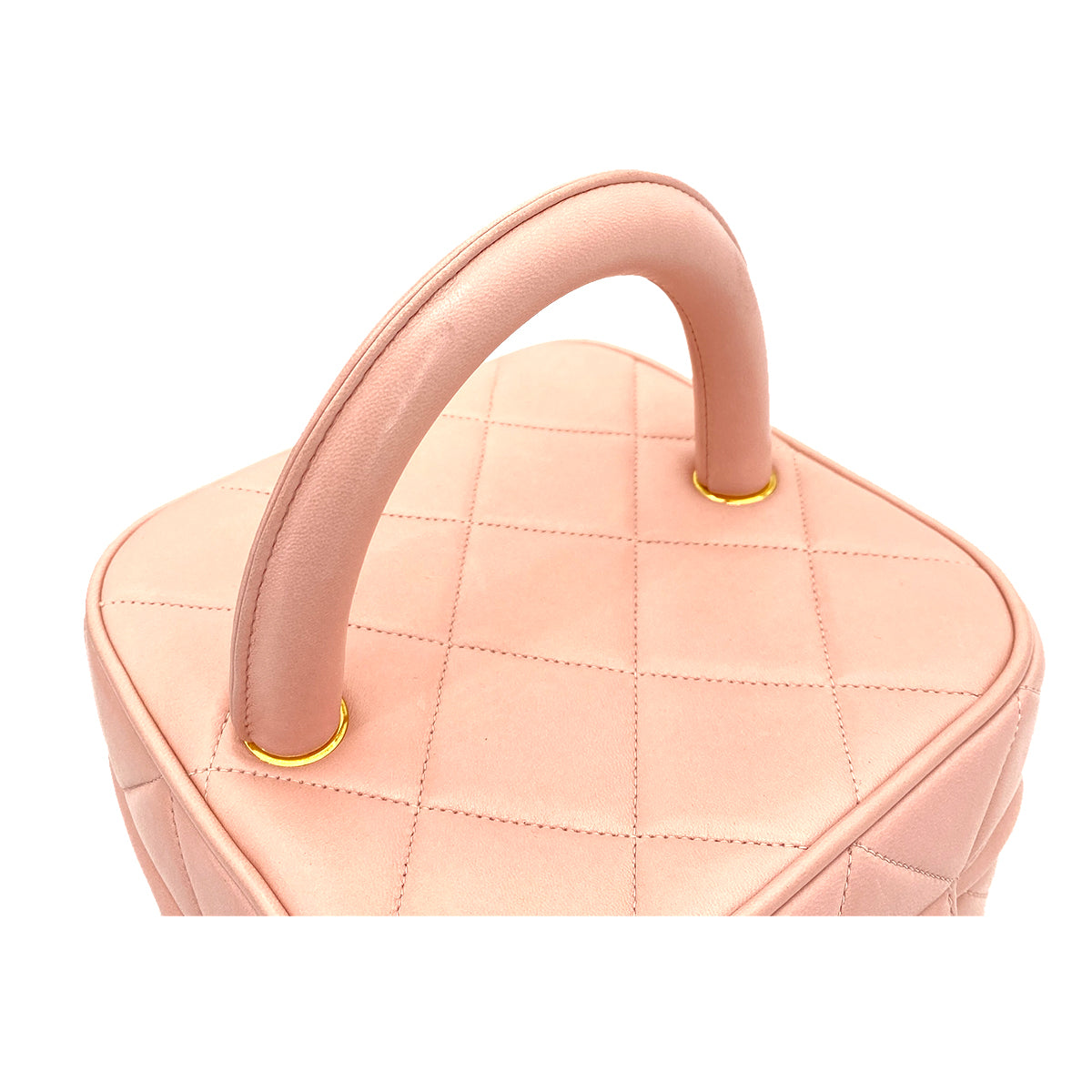 CHANEL VINTAGE VANITY HAND BAG PINK LAMB SKIN 90261563