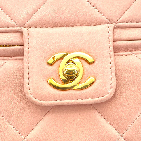 CHANEL VINTAGE VANITY HAND BAG PINK LAMB SKIN 90261563 - PURPOSE