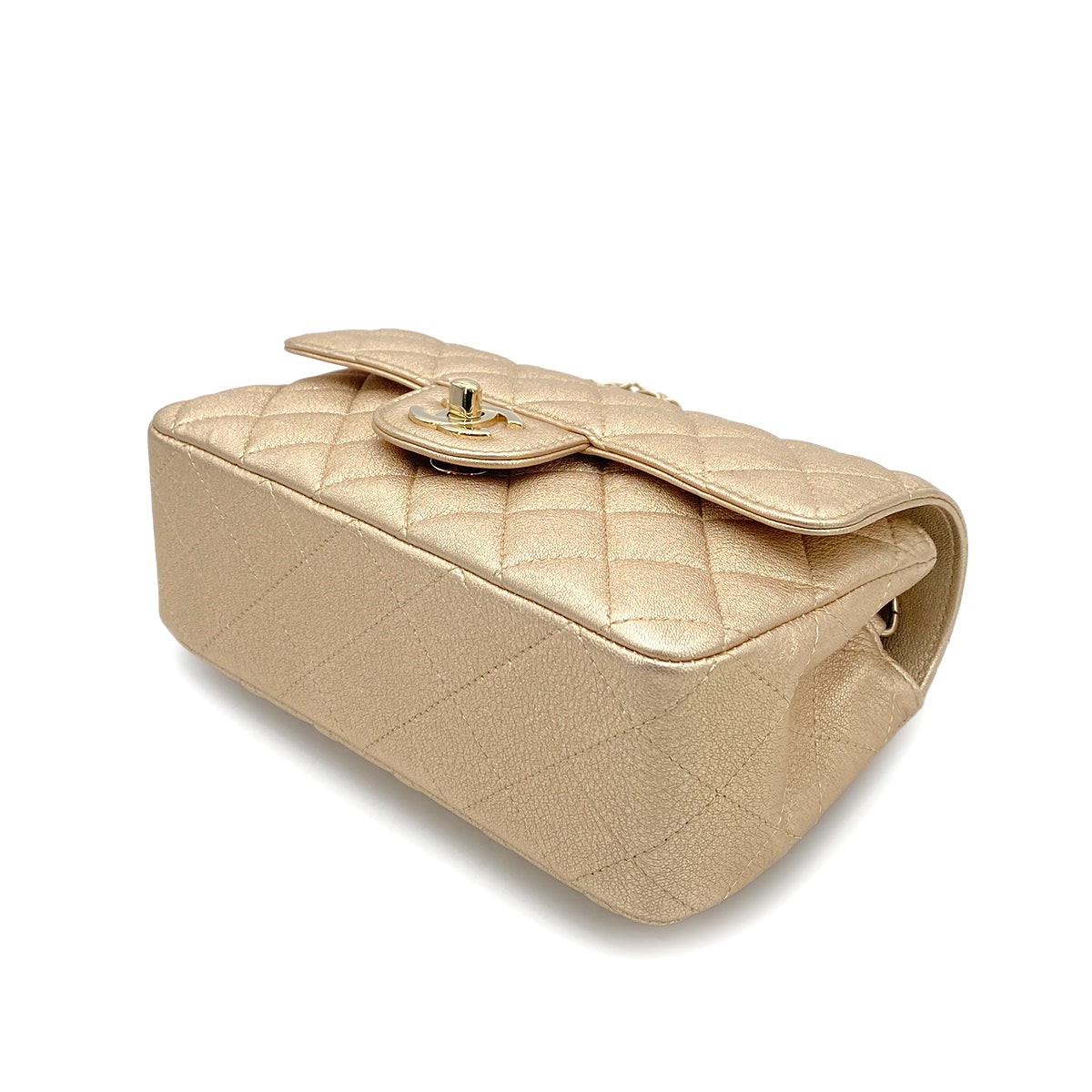 CHANEL MATELASSE 20 CHAIN SHOULDER BAG GOLD LAMB SKIN 90261569