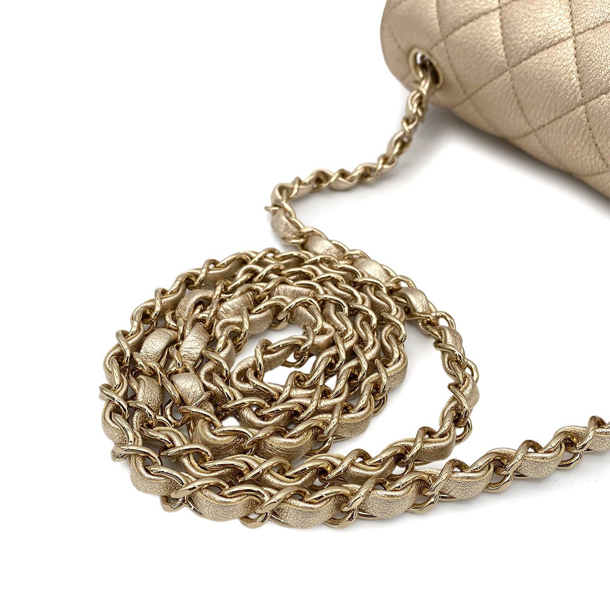 CHANEL MATELASSE 20 CHAIN SHOULDER BAG GOLD LAMB SKIN 90261569