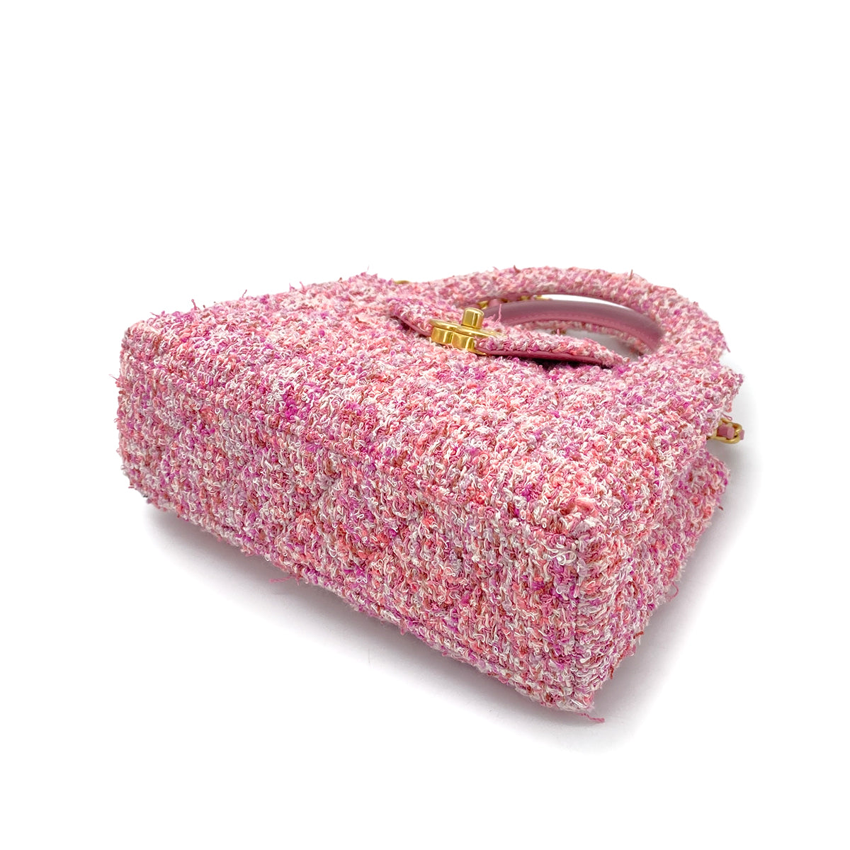 CHANEL MATELASSE CHAIN HAND SHOULDER BAG PINK TWEED 90261582