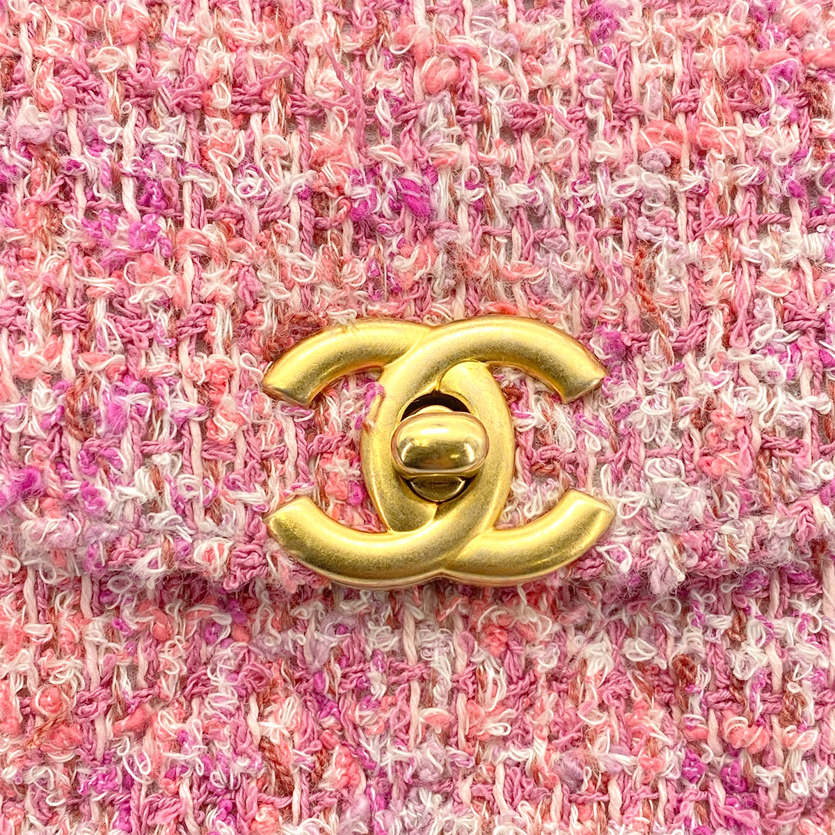 CHANEL MATELASSE CHAIN HAND SHOULDER BAG PINK TWEED 90261582
