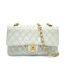 CHANEL VINTAGE CLASSIC FLAP MEDIUM CHAIN SHOULDER BAG LIGHT BLUE CAVIAR SKIN 90261587 - PURPOSE