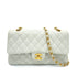 CHANEL VINTAGE CLASSIC FLAP MEDIUM CHAIN SHOULDER BAG LIGHT BLUE CAVIAR SKIN 90261587 - PURPOSE
