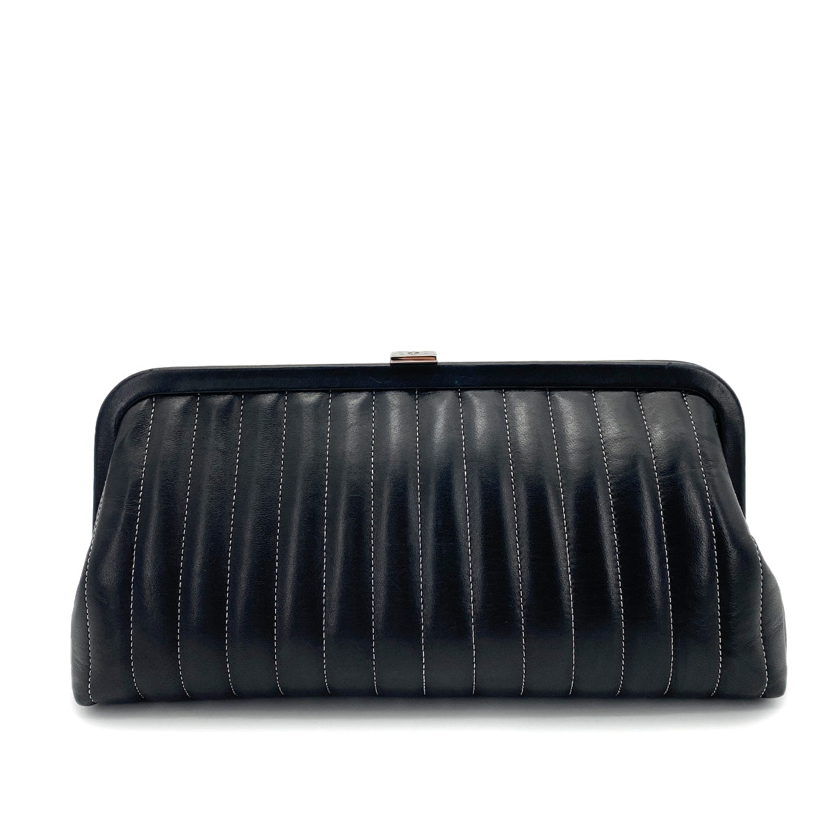 CHANEL VINTAGE NEW MADEMOISELLE CLUTCH BAG BLACK LAMB SKIN 90261599