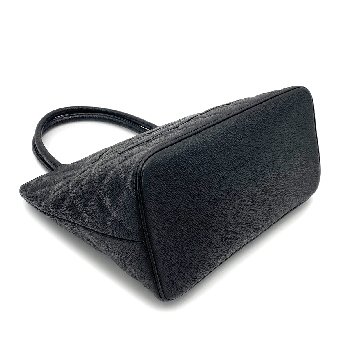 CHANEL VINTAGE MEDALLION TOTE BAG BLACK CAVIAR SKIN 90261602