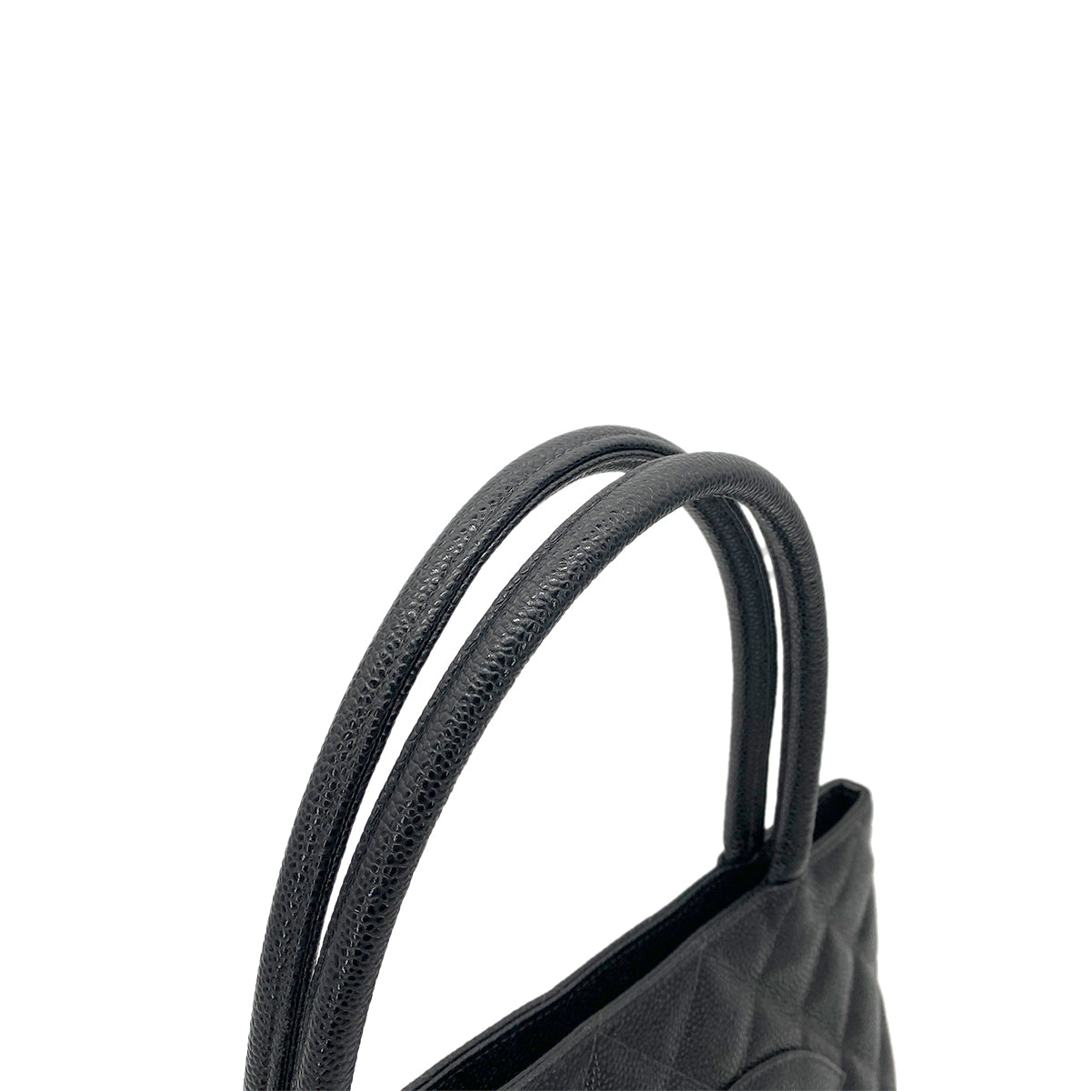 CHANEL VINTAGE MEDALLION TOTE BAG BLACK CAVIAR SKIN 90261602