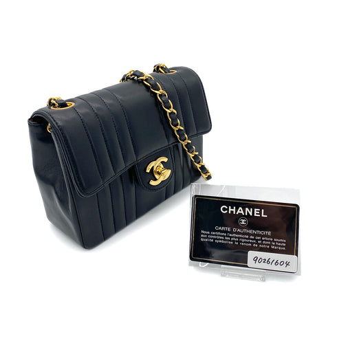 CHANEL VINTAGE MADEMOISELLE CHAIN SHOULDER BAG BLACK LAMB SKIN 90261604 - PURPOSE