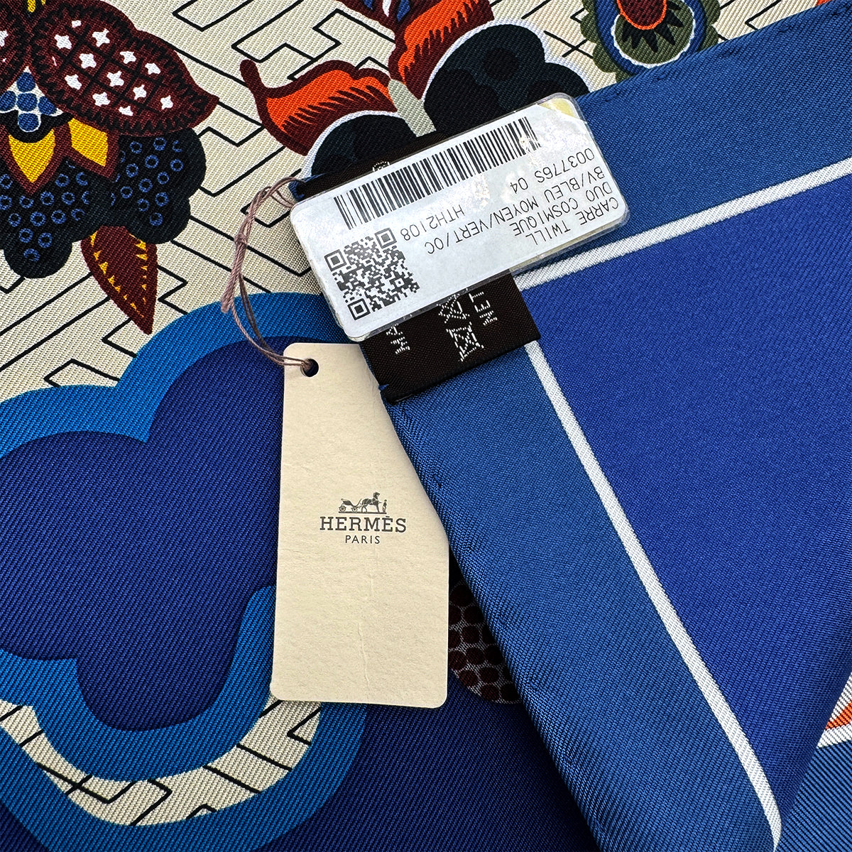 HERMES CARRE 90 DUO COSMIQUE SCARF SILK MULTICOLOR 90261802