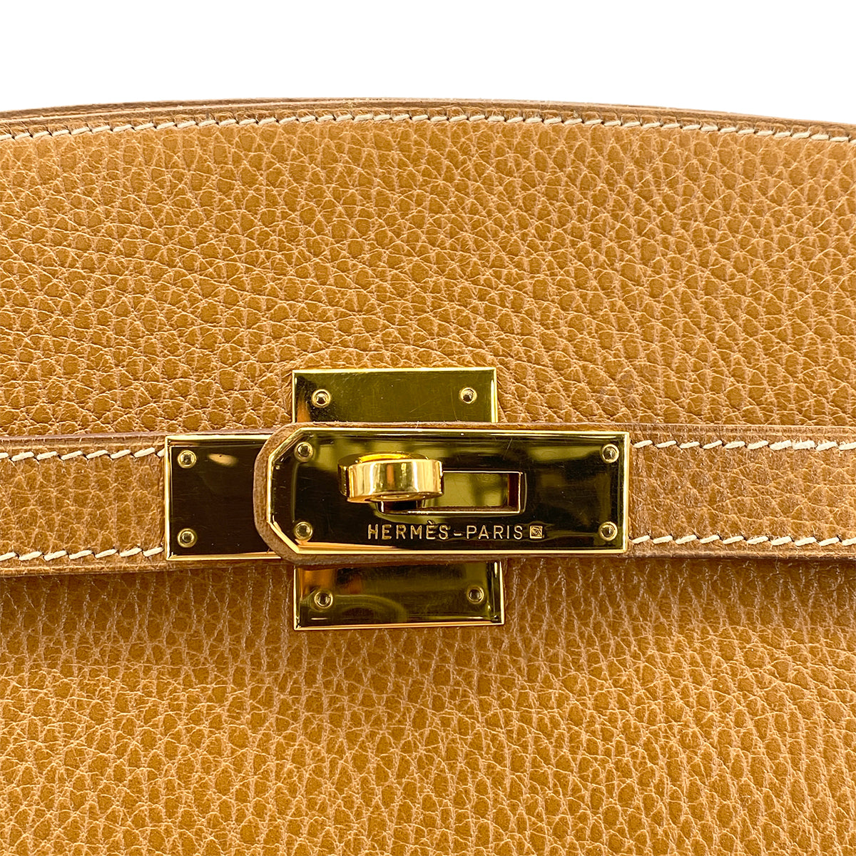 HERMES KELLY SPORTS GM GOLD COUCHEVEL SHOULDER BAG 〇X GHW 90261804