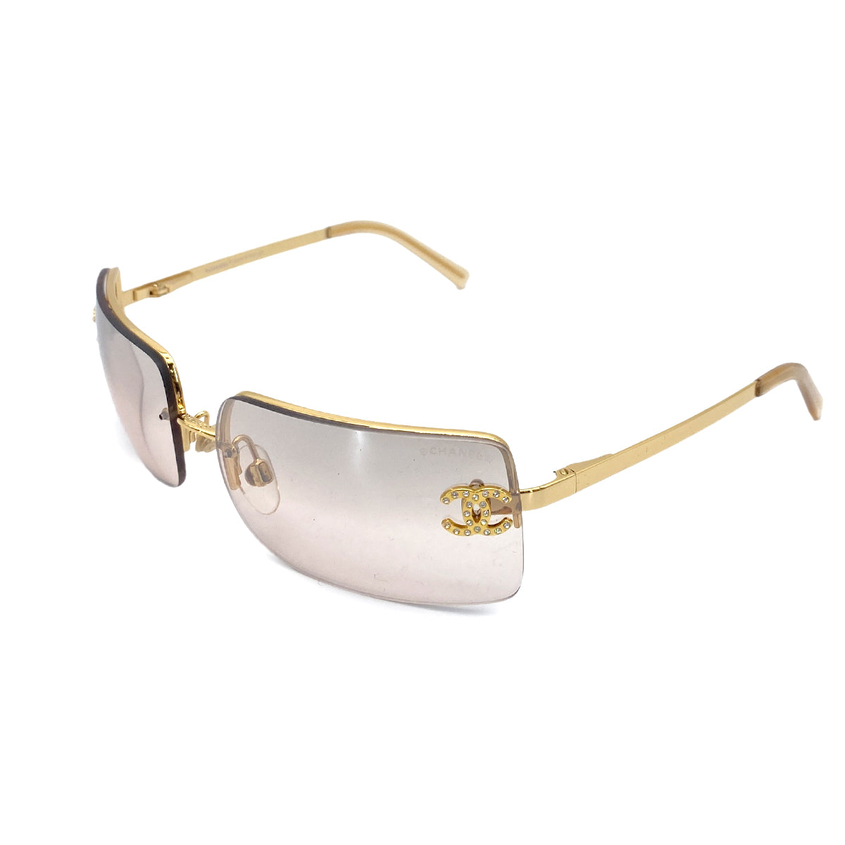 CHANEL VINTAGE SUNGLASSES COCOMARK GOLD EYEWEAR 90261805