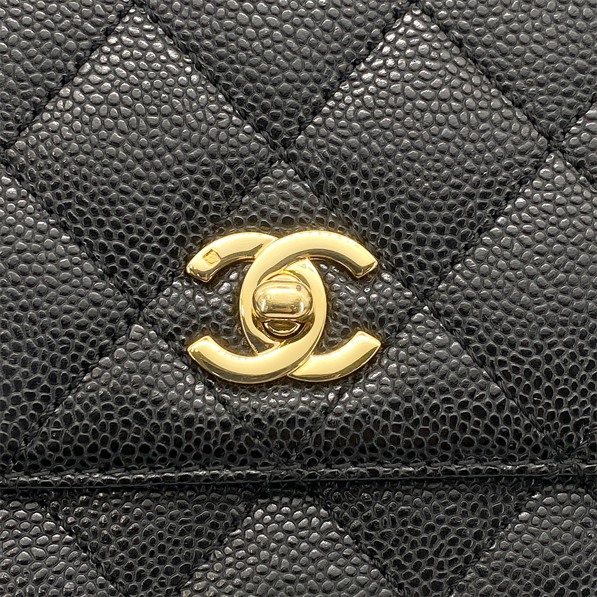 CHANEL VINTAGE MATELASSE HAND BAG BLACK CAVIAR SKIN 90261806