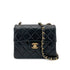 CHANEL VINTAGE MINI SQUARE 17 CHAIN SHOULDER BAG BLACK LAMB SKIN 90261808 - PURPOSE