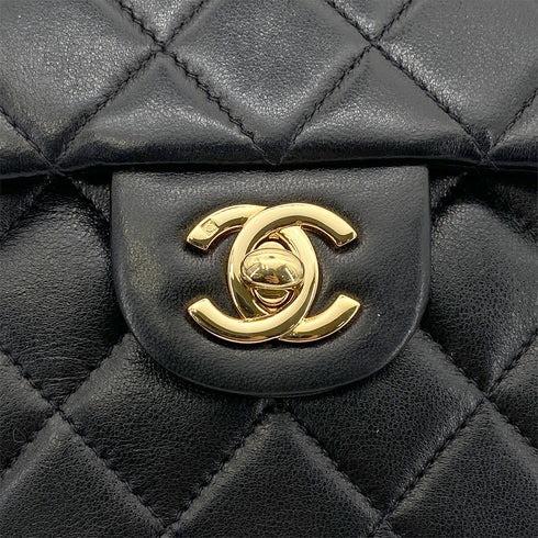 CHANEL VINTAGE MINI SQUARE 17 CHAIN SHOULDER BAG BLACK LAMB SKIN 90261808 - PURPOSE