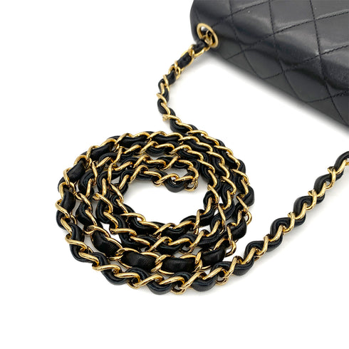 CHANEL VINTAGE MINI SQUARE 17 CHAIN SHOULDER BAG BLACK LAMB SKIN 90261808 - PURPOSE
