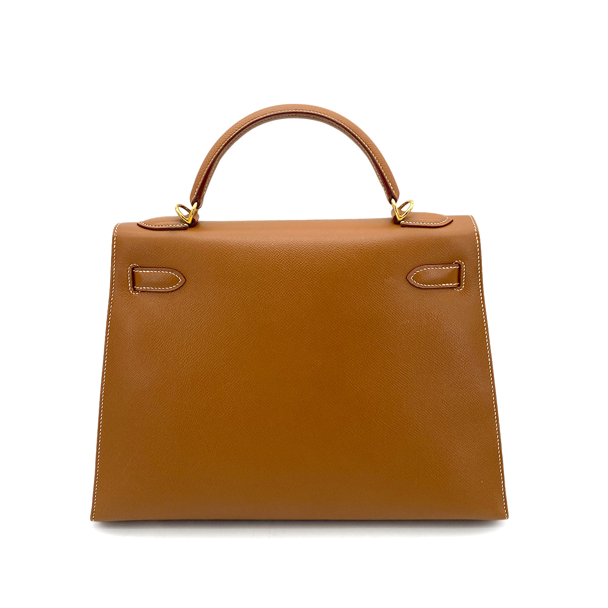 HERMES KELLY 32 SELLIER GOLD COUCHVEL HAND SHOULDER BAG □D 90261809
