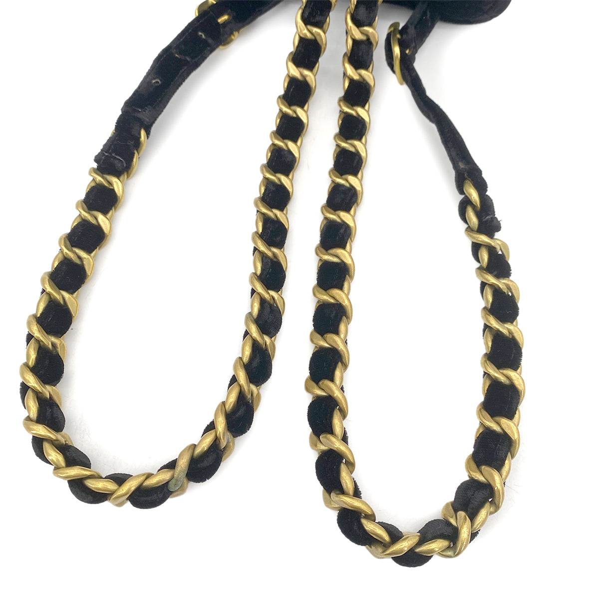 CHANEL VINTAGE DUMA CHAIN BACKPACK BLACK VELOR 90261813