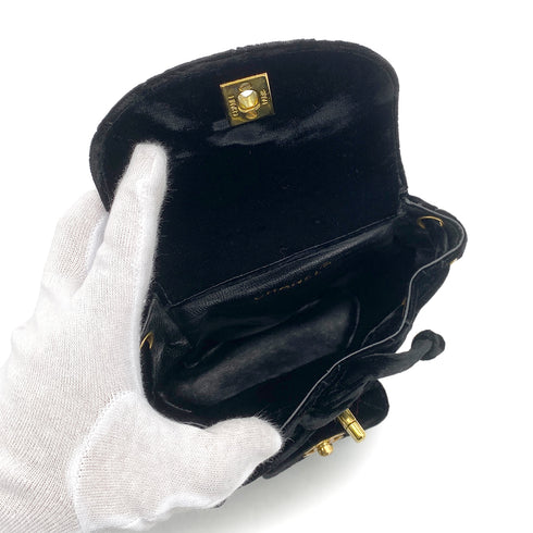 CHANEL VINTAGE DUMA CHAIN BACKPACK BLACK VELOR 90261813 - PURPOSE