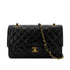 CHANEL VINTAGE CLASSIC FLAP MEDIUM CHAIN SHOULDER BAG BLACK LAMB SKIN 90261827 - PURPOSE