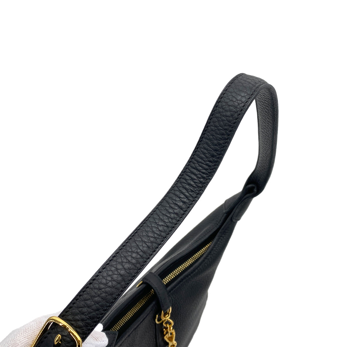 HERMES TRIM 31 BLACK TAURILLON CLEMENCE SHOULDER BAG □G GHW 90261830