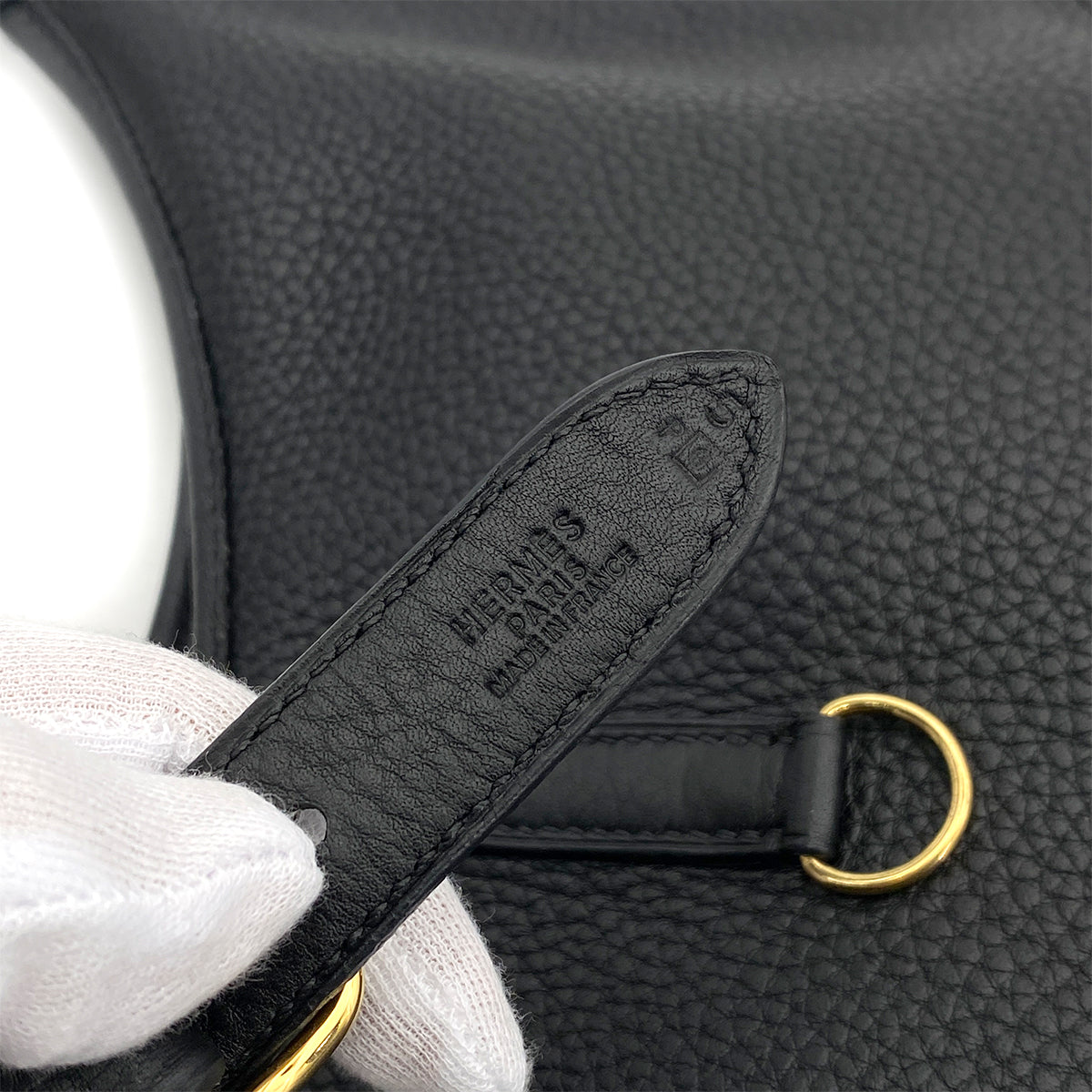 HERMES TRIM 31 BLACK TAURILLON CLEMENCE SHOULDER BAG □G GHW 90261830