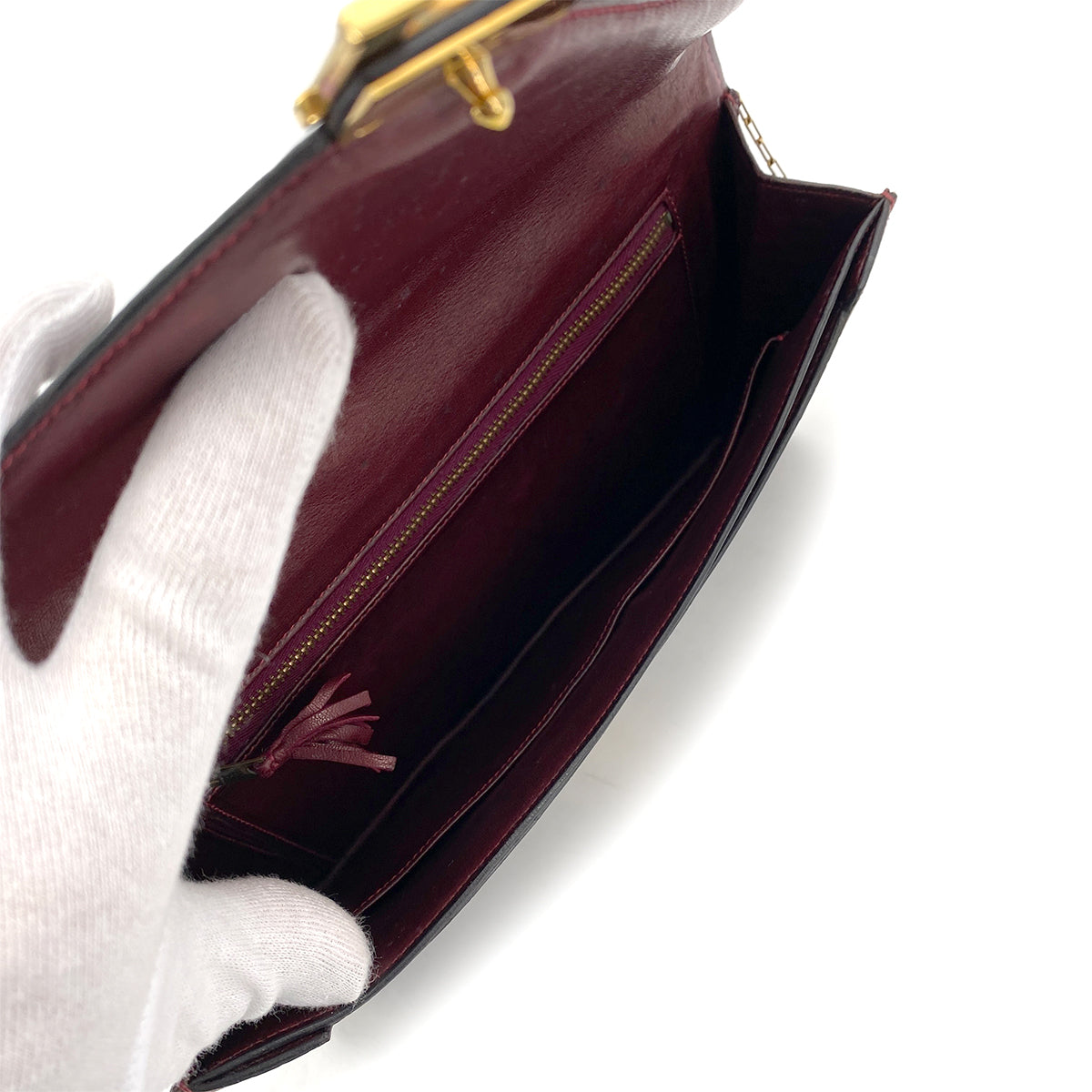 HERMES LYDIE CLUTCH SHOULDER BAG ROUGE H CROCODILE 〇F GHW 90261831