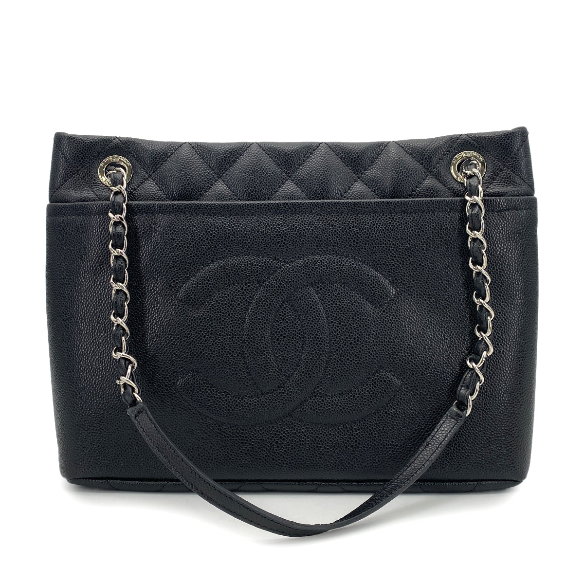 CHANEL MATELASSE CHAIN TOTE BAG BLACK CAVIAR SKIN 90261849