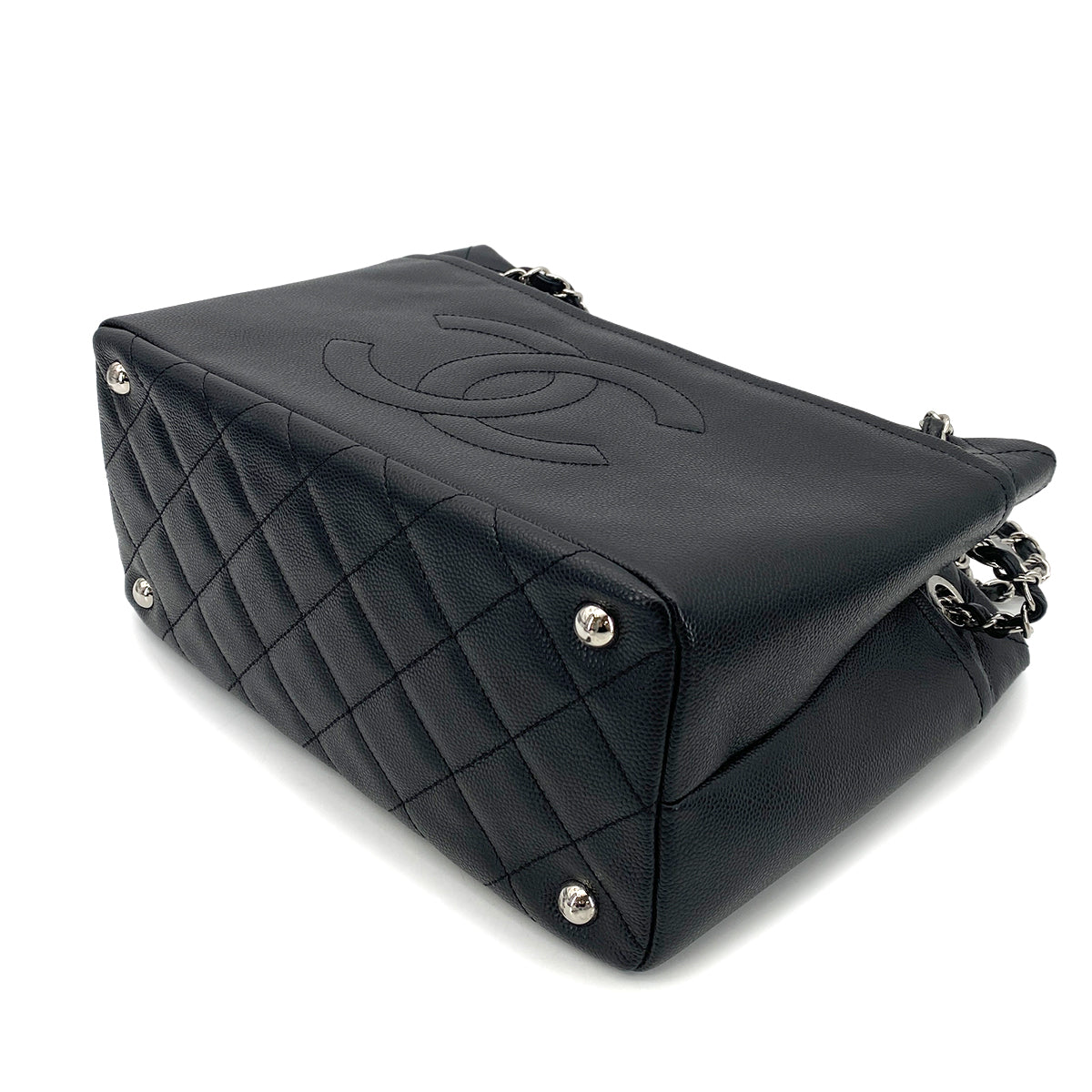CHANEL MATELASSE CHAIN TOTE BAG BLACK CAVIAR SKIN 90261849